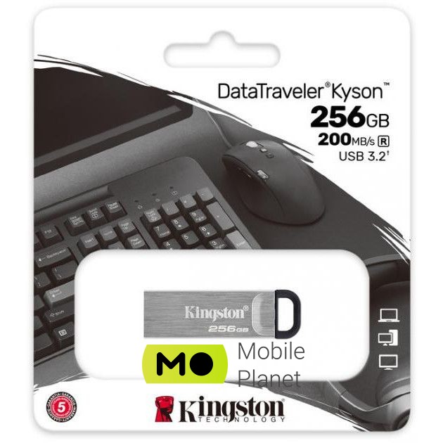 Kingston 256GB DataTraveler Kyson (DTKN / 256GB) Інтерфейс: USB 3.2 Gen. 1; Роз'єм: USB