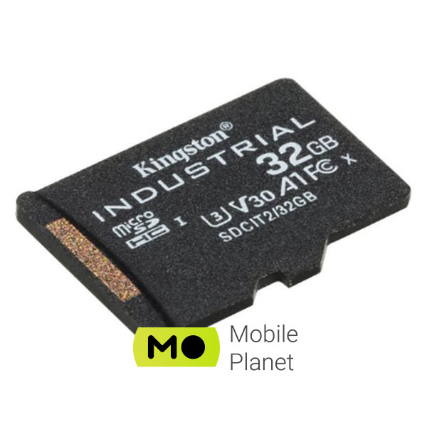 Kingston 32 GB microSDHC UHS-I (U3) V30 A1 Industrial (SDCIT2/32GBSP) (UA) Объем памяти, ГБ 32