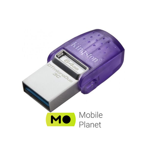 Kingston 64GB DataTraveler microDuo 3C USB 3.2/Type C (DTDUO3CG3/64GB) Тип: Суперкомпактні; Об'єм