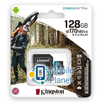 Kingston Canvas Go! Plus microSD (SDCG3/128GB) Тип: microSDXC; Клас швидкості (SD): Class