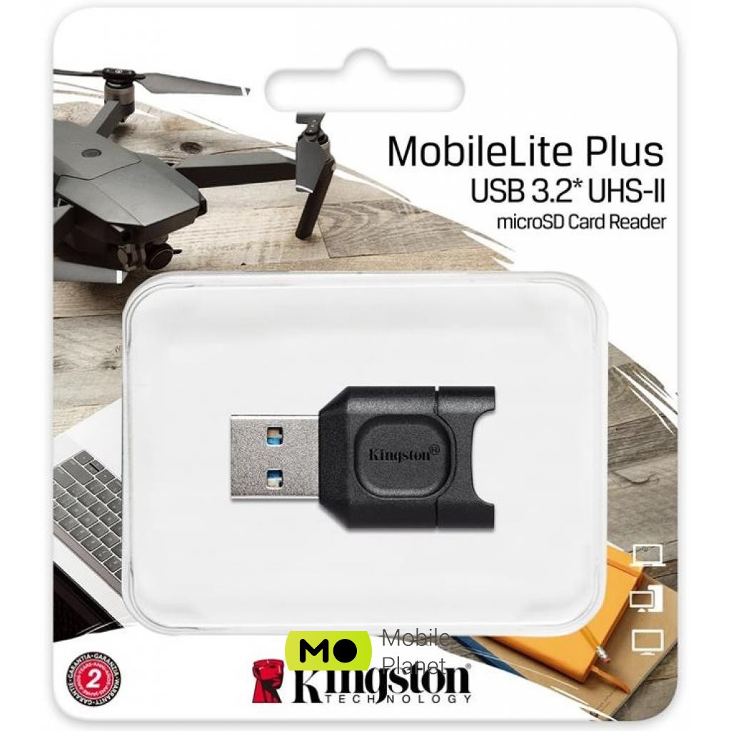 Kingston USB 3.1 microSDHC/SDXC UHS-II MobileLite Plus (MLPM) (UA) Тип: внешний USB 3.2; Цвет: черный;