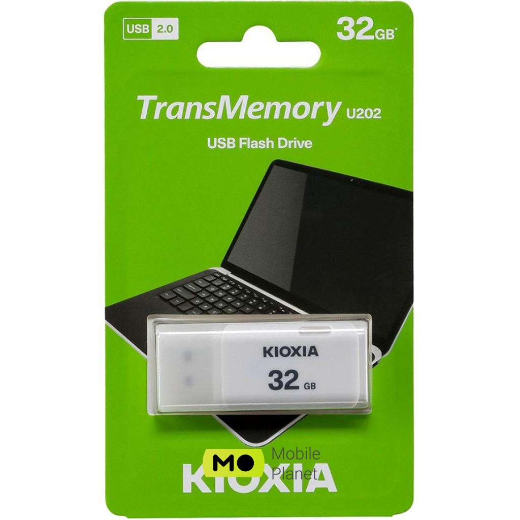 KIOXIA 32GB U202 White USB 2.0 (LU202W032GG4) (UA) Об'єм пам'яті 32 Gb