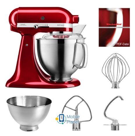 KitchenAid ARTISAN 5 KSM 185 PSECA, 4.8 Л карамельного ЯБЛУКО Колір червоний; Потужність 300 Вт;