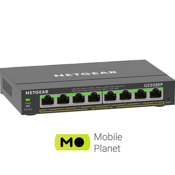 Комутатор NETGEAR GS308EP (GS308EP-100PES) (UA) Таблиця MAC-адрес 4 тис. адрес