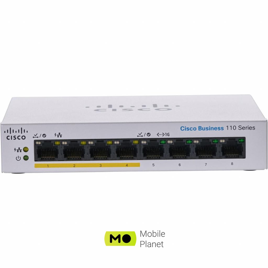 Коммутатор сетевой Cisco CBS110-8PP-D-EU Тип: неуправляемый; Форм-фактор: