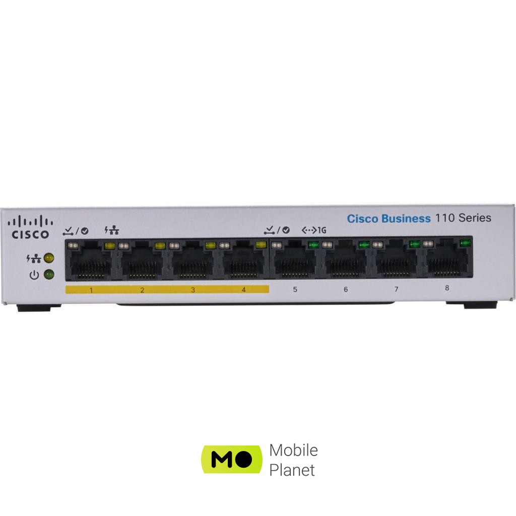 Коммутатор сетевой Cisco CBS110-8PP-D-EU Тип: неуправляемый; Форм-фактор:
