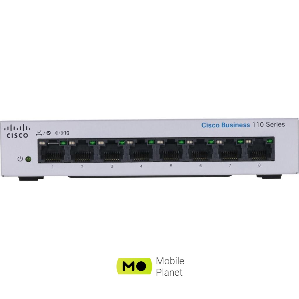 Комутатор мережевий Cisco CBS110-8T-D-EU Тип: некерований; Форм-фактор: в