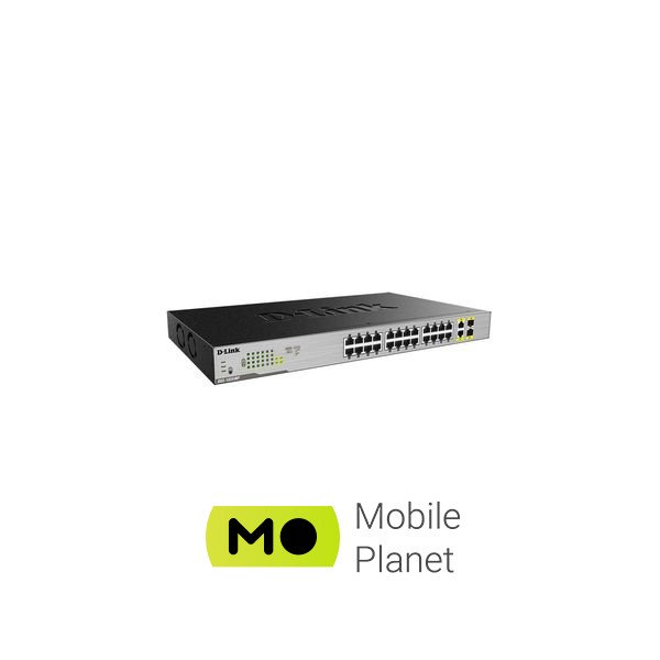 Комутатор мережевий D-Link DGS-1026MP (UA) Тип: некерований; Форм-фактор: у