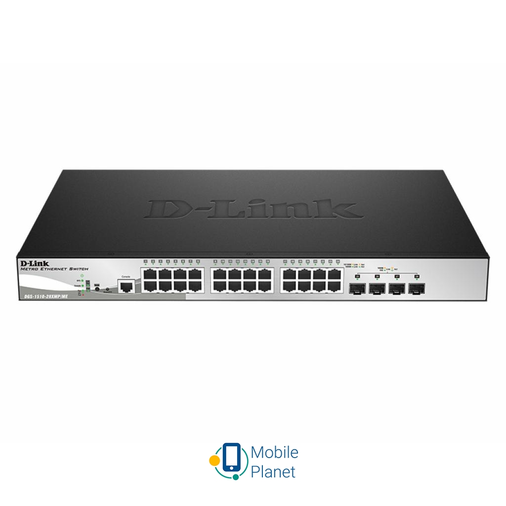 Комутатор мережевий D-Link DGS-1510-28XMP / ME (UA) Тип: керований 2-го рівня;