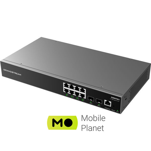 Комутатор мережевий Grandstream GWN7801 (UA) Кількість портів 10