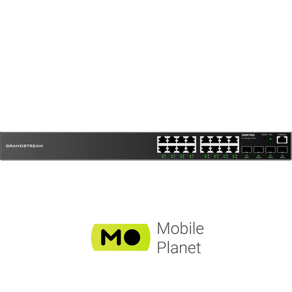 Коммутатор сетевой Grandstream GWN7802 (UA) Порты 4 х SFP ,  16 x 10/100/1000 Gigabit Ethernet ,  1 х console port