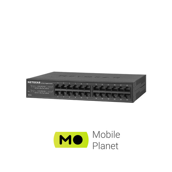 Комутатор мережевий Netgear GS324-200EUS (UA) Тип: некерований; Форм-фактор: