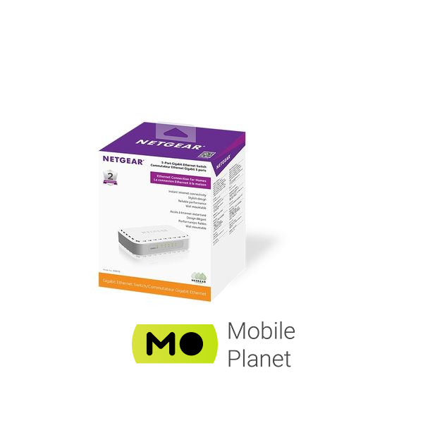 Комутатор мережевий Netgear GS605-400PES (UA) Тип: некерований; Форм-фактор: