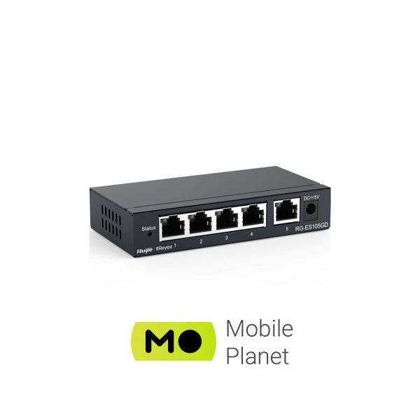 Коммутатор сетевой Ruijie Networks RG-ES105GD (UA) Количество портов 5