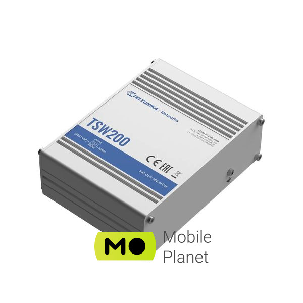 Комутатор мережевий Teltonika TSW200 (UA) Тип: некерований; Форм-фактор:
