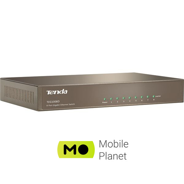 Комутатор мережевий Tenda TEG1008D (UA) Тип: некерований; Форм-фактор: