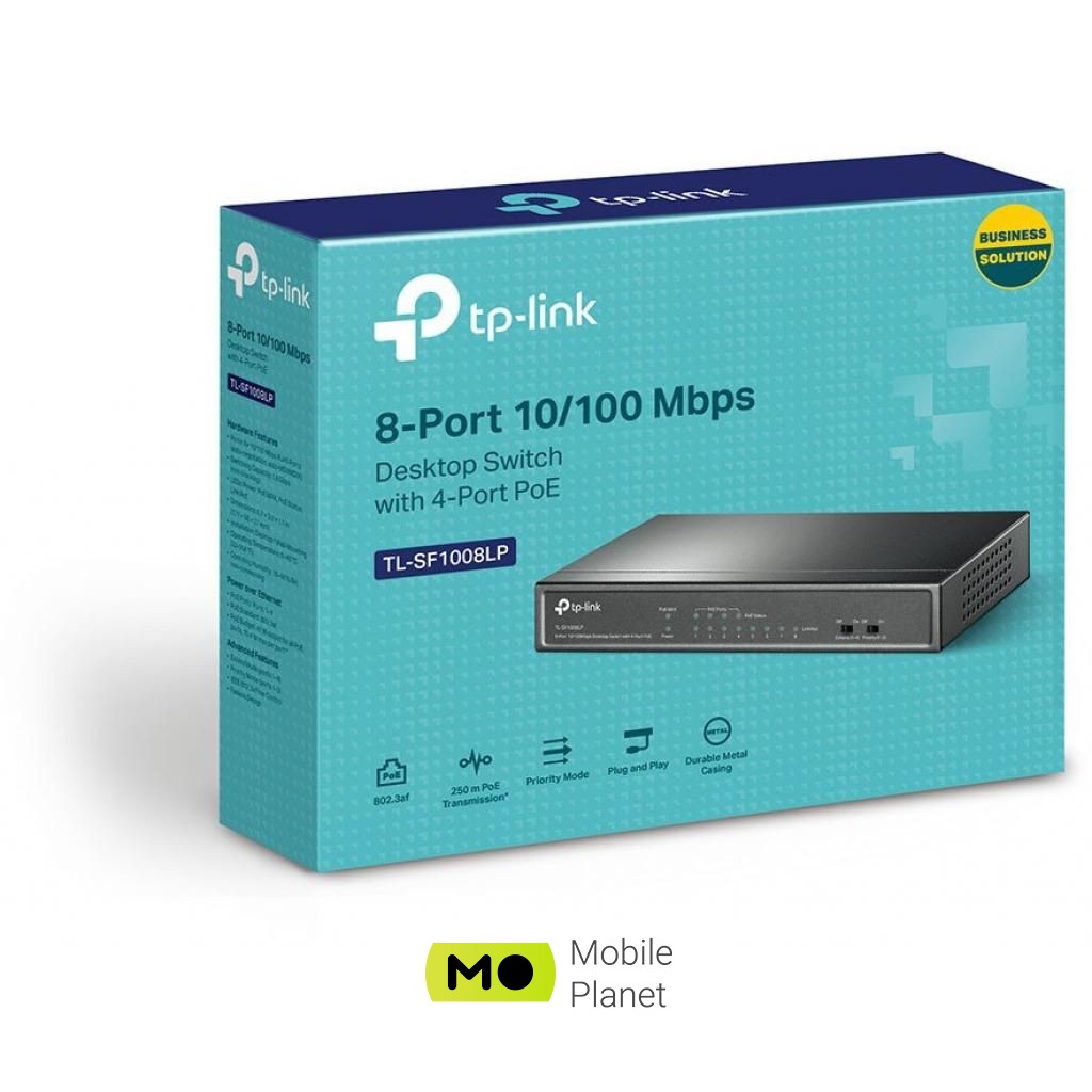 Комутатор мережевий TP-Link TL-SF1008LP (UA) Тип: некерований; Кількість
