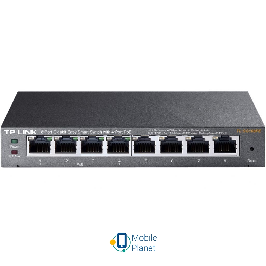 Коммутатор сетевой TP-Link TL-SG108PE Тип smart