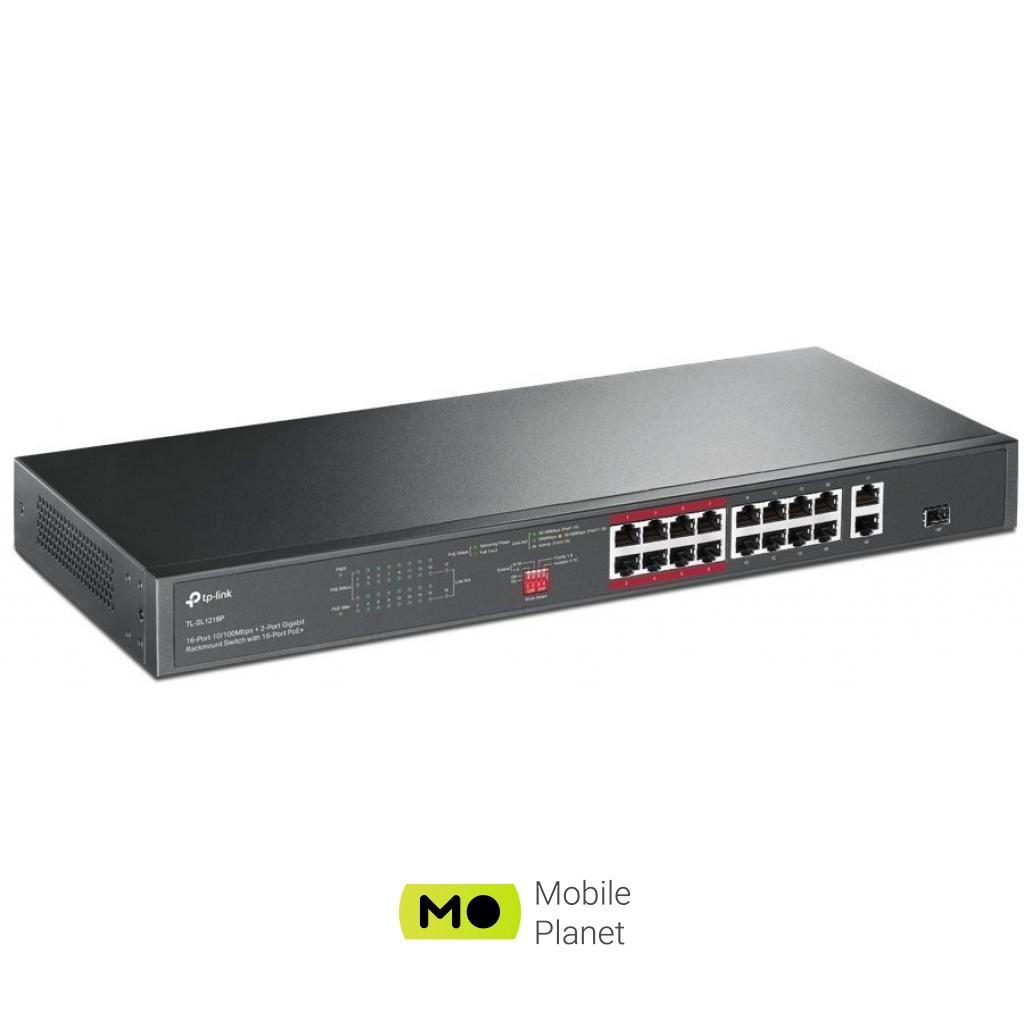 Коммутатор сетевой TP-Link TL-SL1218P (UA) Тип: неуправляемый; Количество
