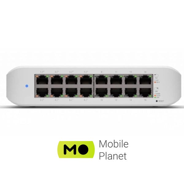 Комутатор мережевий Ubiquiti USW-Lite-16-PoE (UA) Тип: керований 2-го рівня;