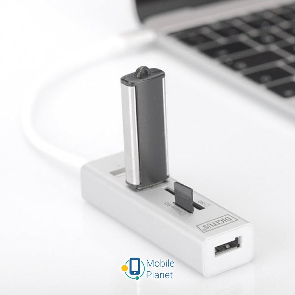 Концентратор DIGITUS DA-70243 (UA) Інтерфейси: 3xUSB 2.0; Додатково: USB