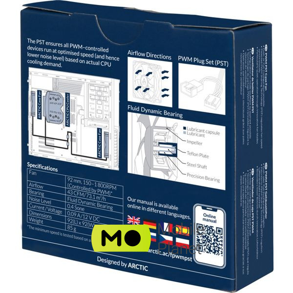 Кулер для корпусу Arctic F9 PWM PST (ACFAN00214A) (UA) Діаметр вентиляторів 92 мм