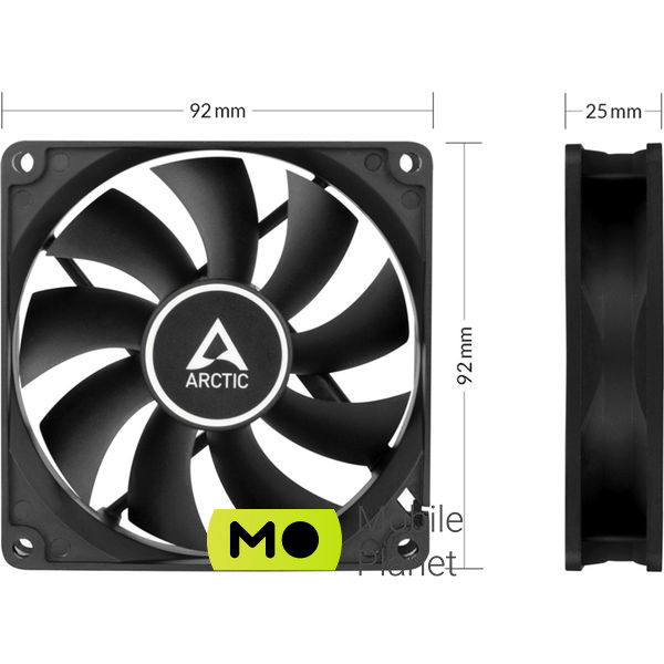 Кулер для корпусу Arctic F9 PWM PST (ACFAN00214A) (UA) Кількість вентиляторів 1