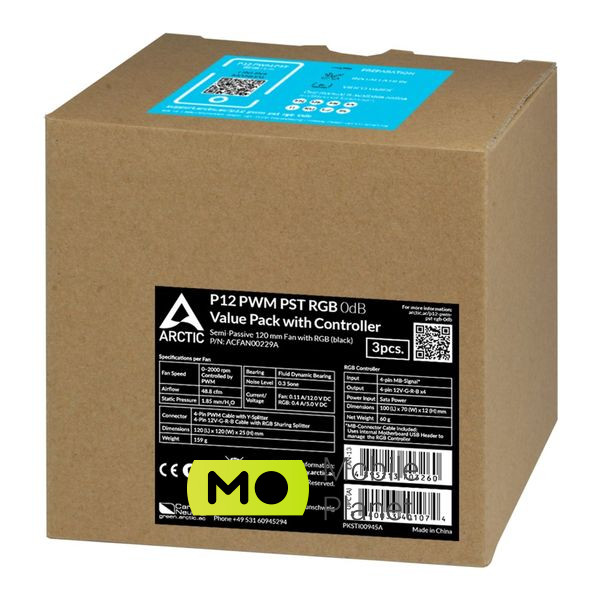 Кулер для корпуса Arctic P12 PWM PST RGB (ACFAN00229A) (UA) Диаметр вентиляторов 120 мм
