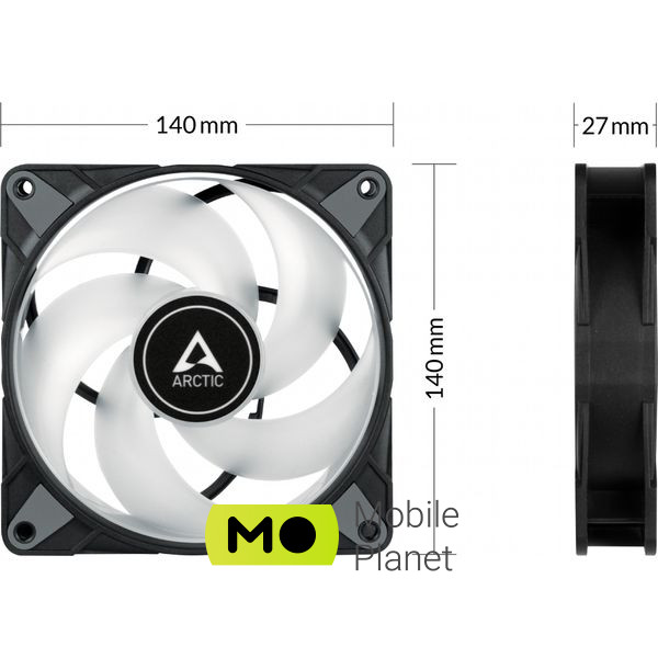 Кулер для корпуса Arctic P14 PWM PST A-RGB (ACFAN00239A) (UA) Количество вентиляторов 1