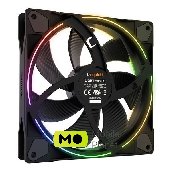 Кулер для корпуса Be quiet! Light Wings 140mm PWM (BL074) (UA) Максимальная скорость вращения 1500RPM