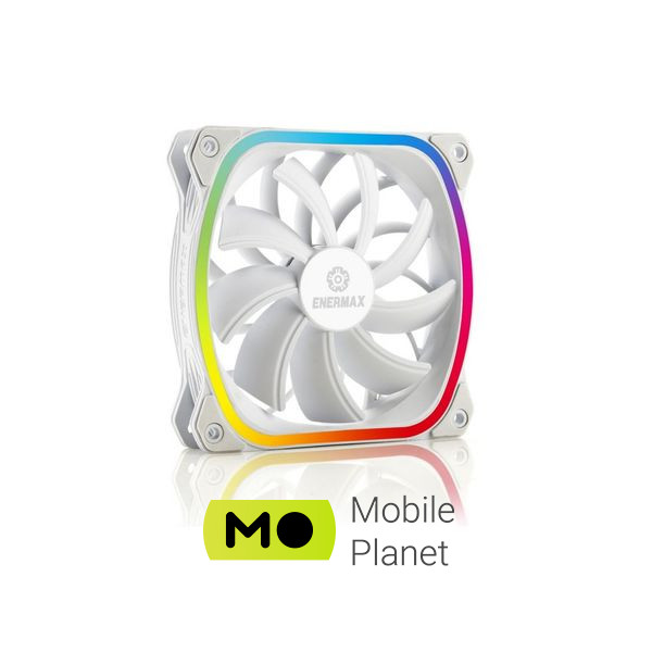 Кулер для корпуса Enermax SQUA RGB WHITE 3x 120 mm (3 PACK) (UCSQARGB12P-W-BP3) (UA) Подсветка разноцветная