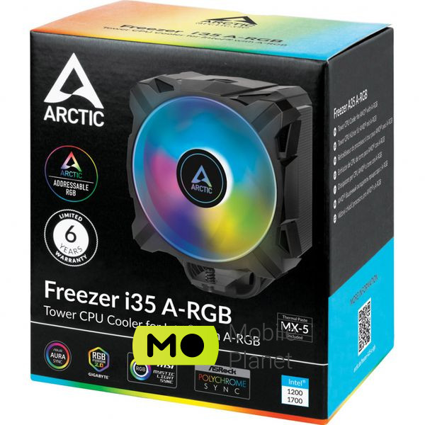 Кулер для процесора Arctic Freezer I35 ARGB (ACFRE00104A) (UA) Під сокет 1151, 1200, 1700, 1155, 1150