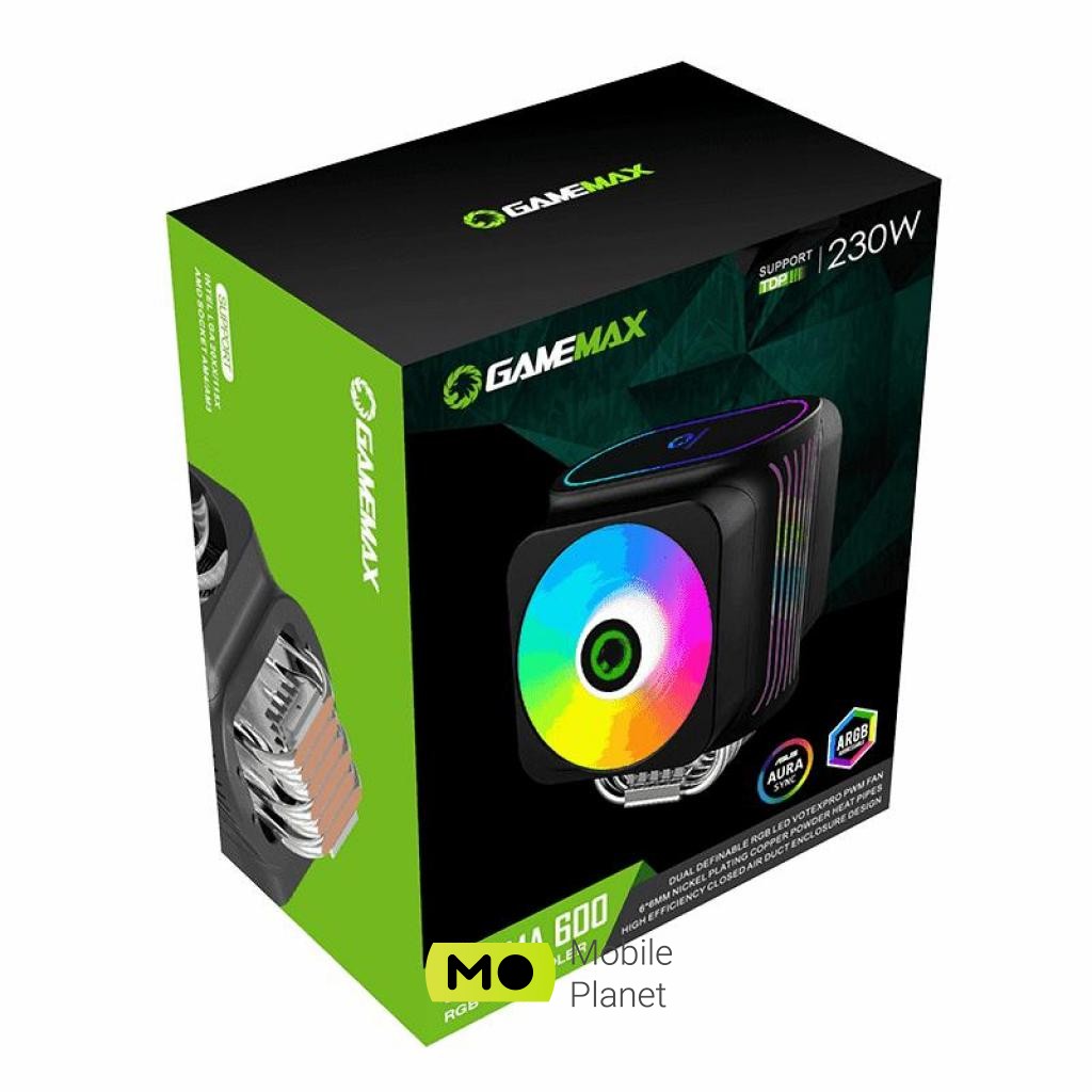 Кулер для процесора GAMEMAX Gamma 600 (UA) Під сокет 1200, 2066, AM4, 1151, FM2, FM2+, 775, 1155, 1150, 1156, 1366, 2011, AM2, AM2+, AM FM1