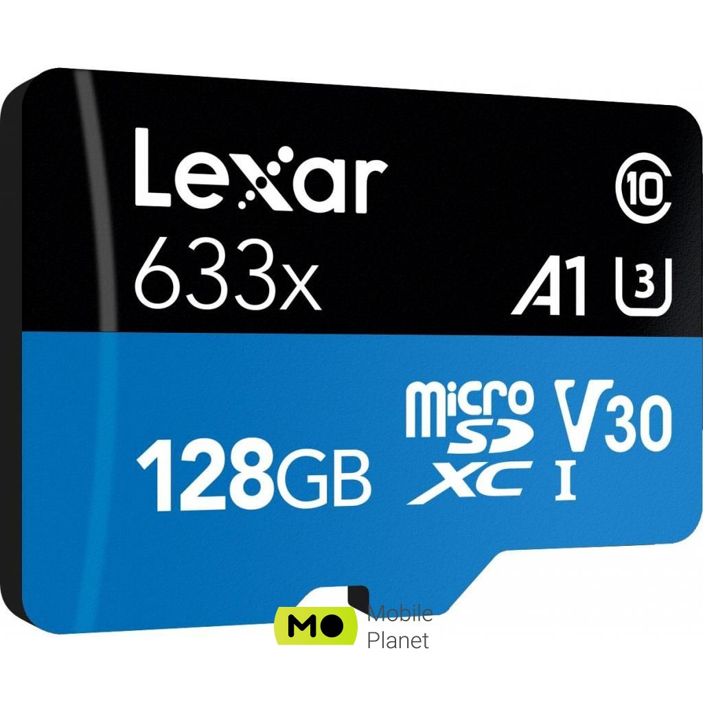 Lexar 128GB microSDXC class 10 UHS-I 633x (LSDMI128BB633A) (UA) Тип карти пам'яті: microSDXC; Обсяг
