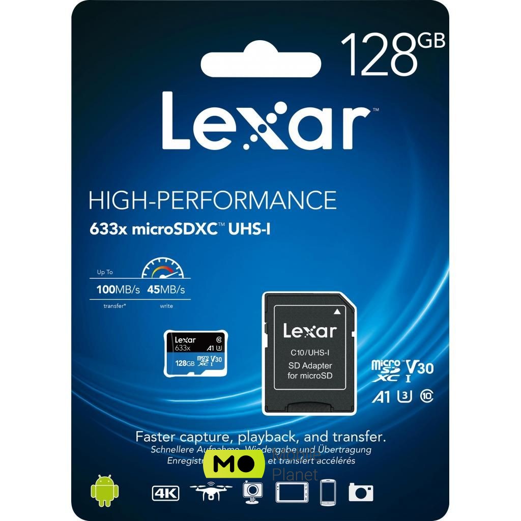 Lexar 128GB microSDXC class 10 UHS-I 633x (LSDMI128BB633A) (UA) Тип карты памяти: microSDXC; Объем