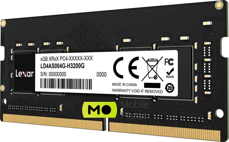 Lexar 8GB (1x8GB) 3200MHz CL19 (LD4AS008G-B3200GSST) EU Тип пам'яті: DDR4 Sodimm; Загальна