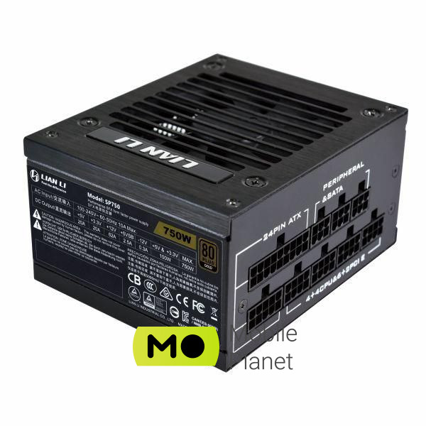 Lian Li SP750 750W 80 Plus Gold (SP750) EU Эффективность  89-92% при 230 В и 20-100% нагрузки.