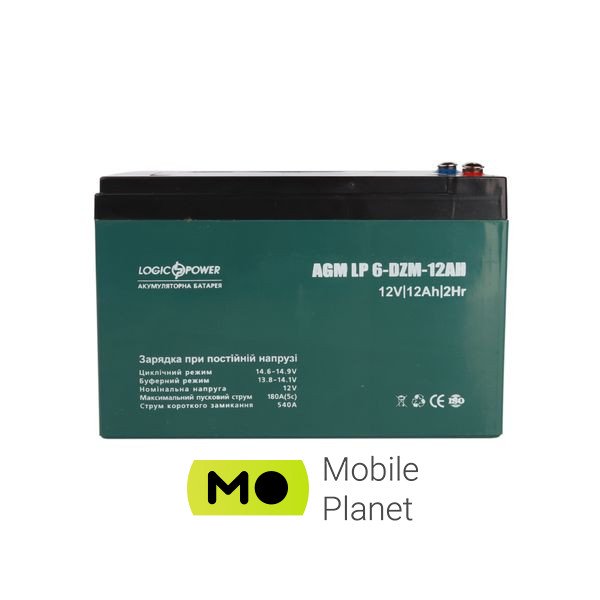 LogicPower 12V 12Ah LP-6-DZM-12 (9172) (UA) Напруга: 12 В; Місткість: 12 Ач;