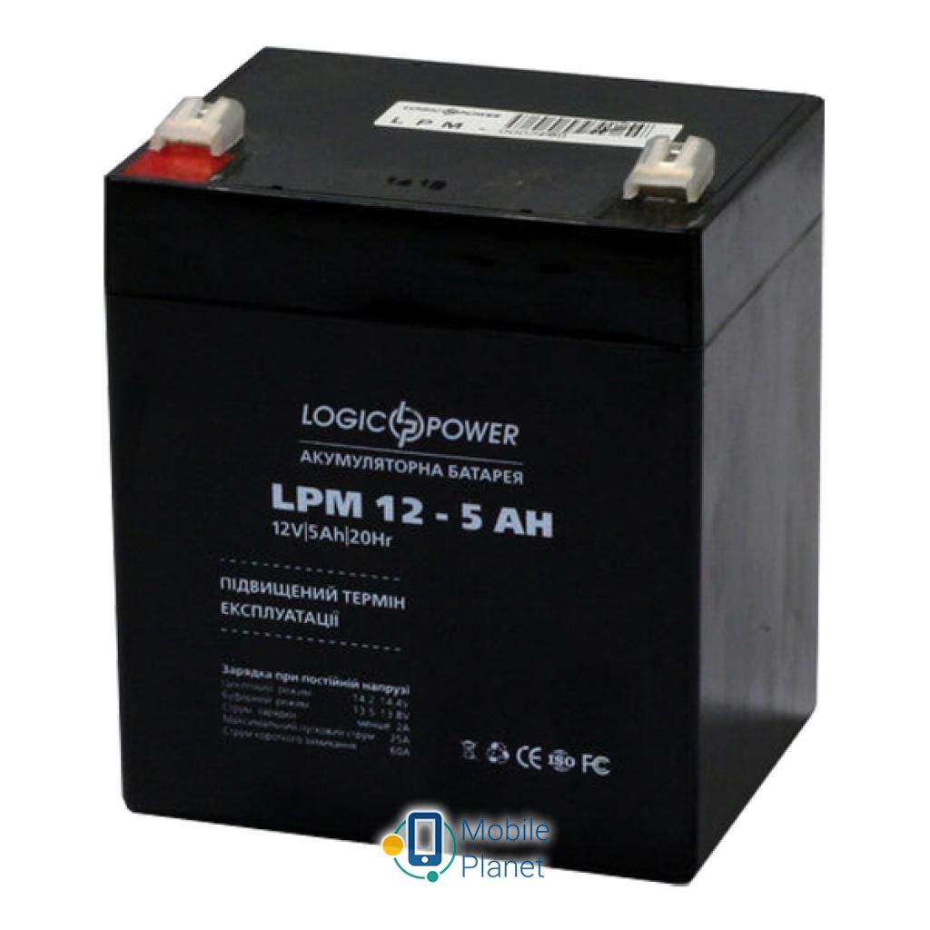 LogicPower LPM 12В 5 Ач (3861) (UA) Напруга: 12 В; Ємність: 5 Аг;