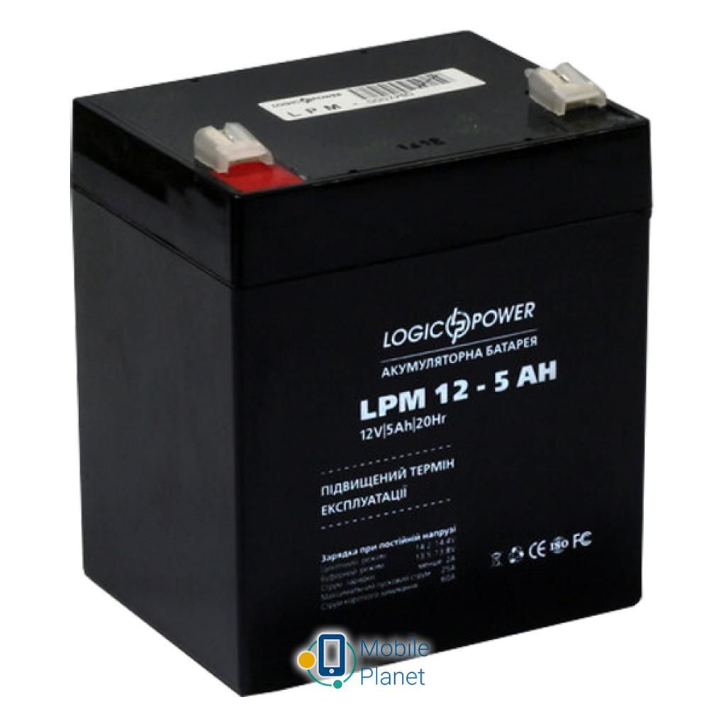 LogicPower LPM 12В 5 Ач (3861) (UA) Напряжение: 12 В; Емкость: 5 Ач;