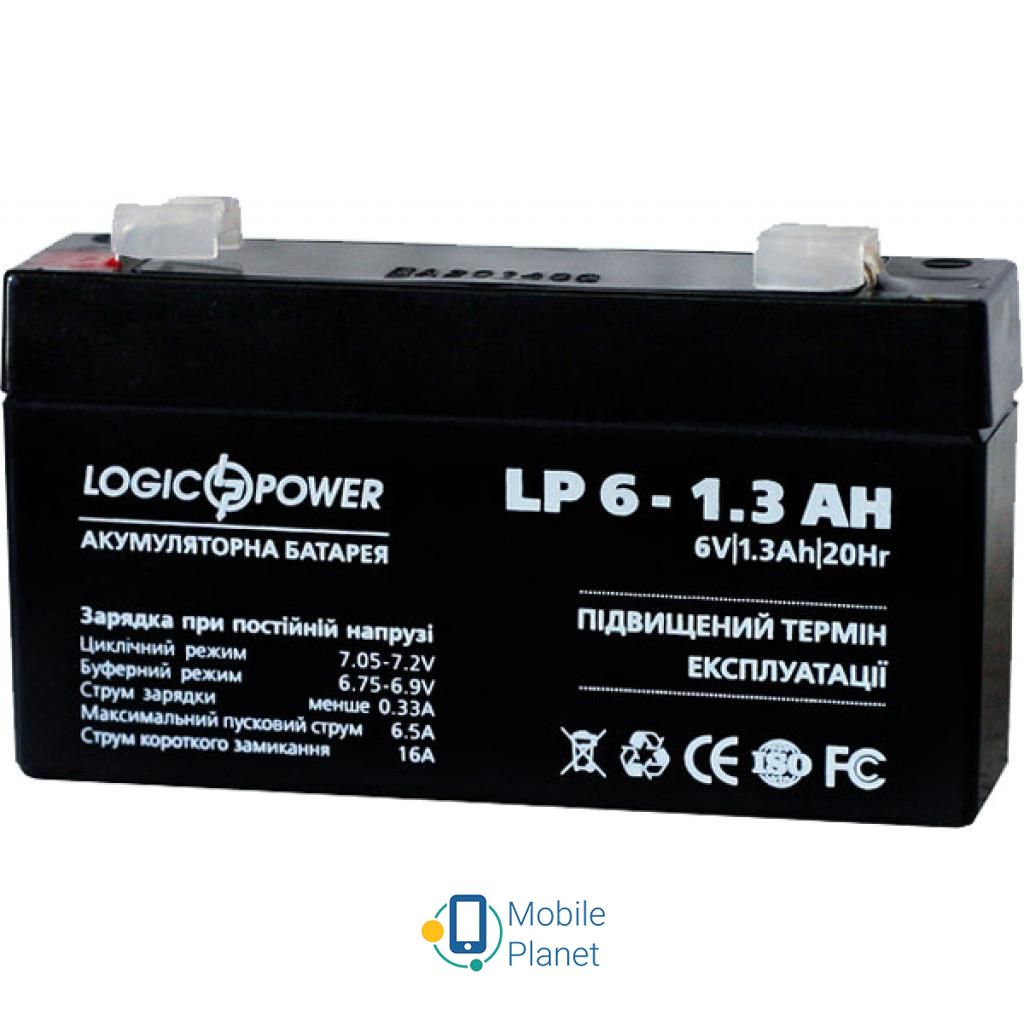 LogicPower LPM 6В 1.3 Ач (4157) (UA) Напруга 6 В