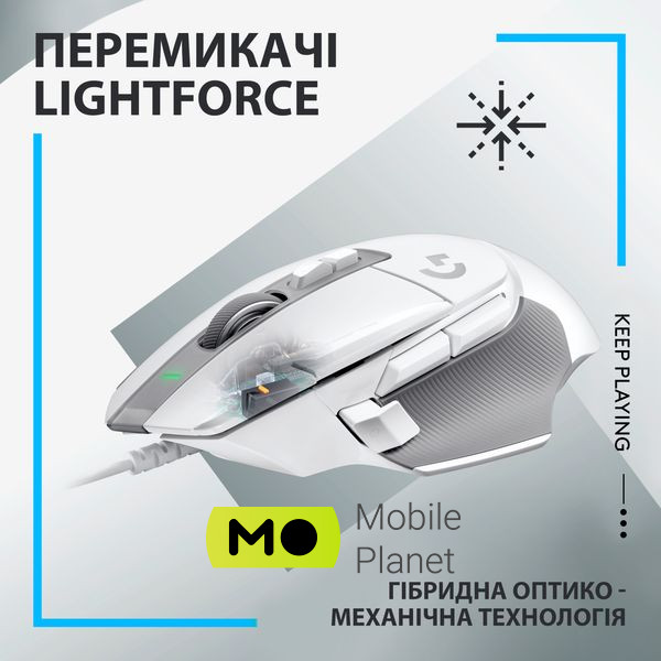 Logitech G502 X USB White (910-006146) (UA) Тип: Геймерські; Призначення:
