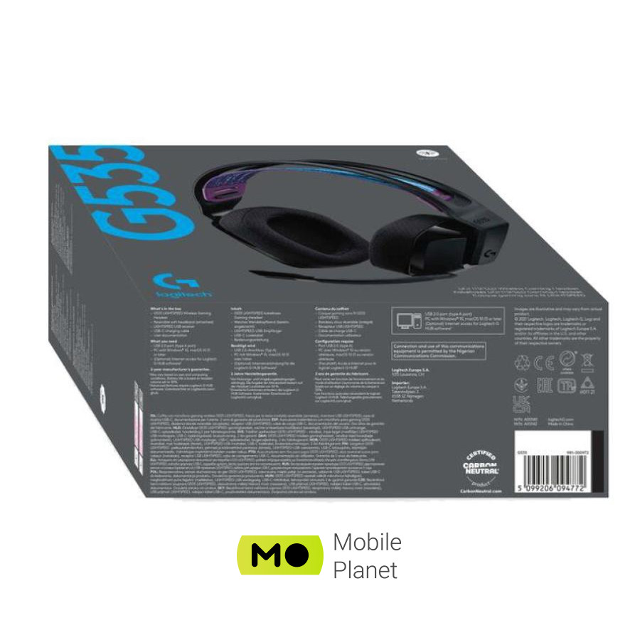 Logitech G535 Lightspeed Wireless Gaming Headset (981-000972) Бренд: Logitech; Спосіб підключення: