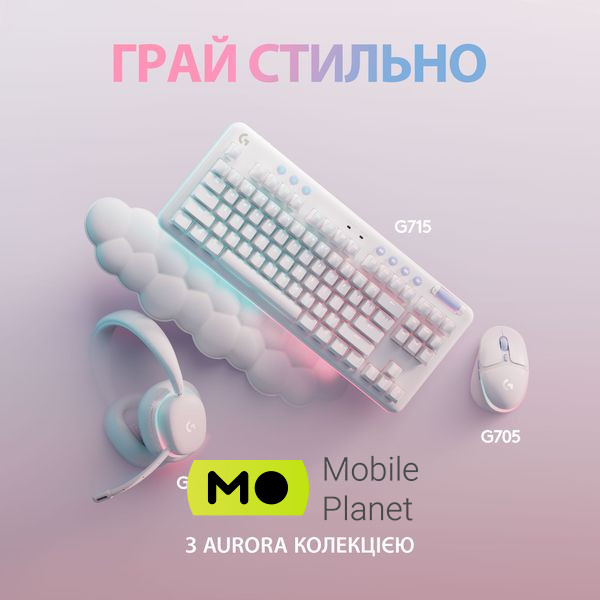 Logitech G705 Gaming Wireless/Bluetooth White (910-006367) (UA) Тип: Класичні; Призначення: для