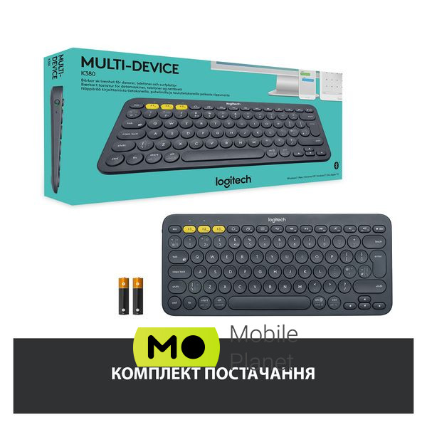 Logitech K380 Multi-Device Bluetooth UA Graphite (920-007582) (UA) Тип мультимедийная