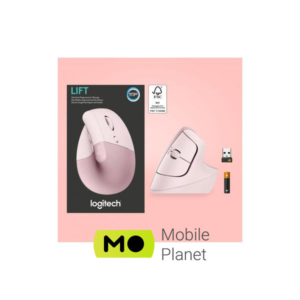 Logitech Lift Vertical Ergonomic Wireless/Bluetooth Rose (910-006478) (UA) Підключення бездротове
