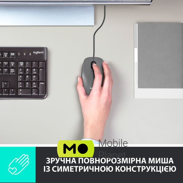 Logitech M100 USB Black (910-006652) (UA) Тип: Класичні; Підключення: