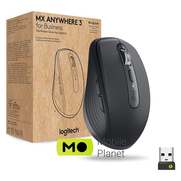 Logitech MX Anywhere 3 Compact Performance for Business Graphite (910-006582) (UA) Тип: Портативні; Підключення: