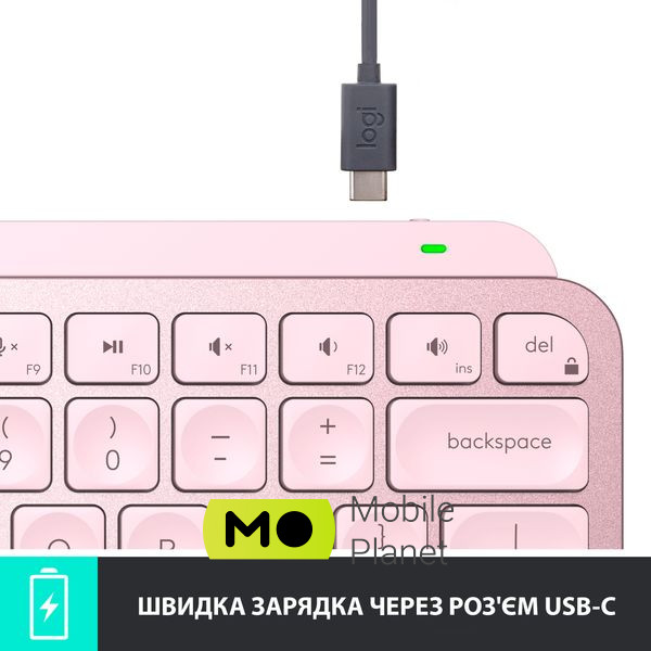 Logitech MX Keys Mini Wireless Illuminated UA Rose (920-010500) (UA) Тип подключения беспроводная