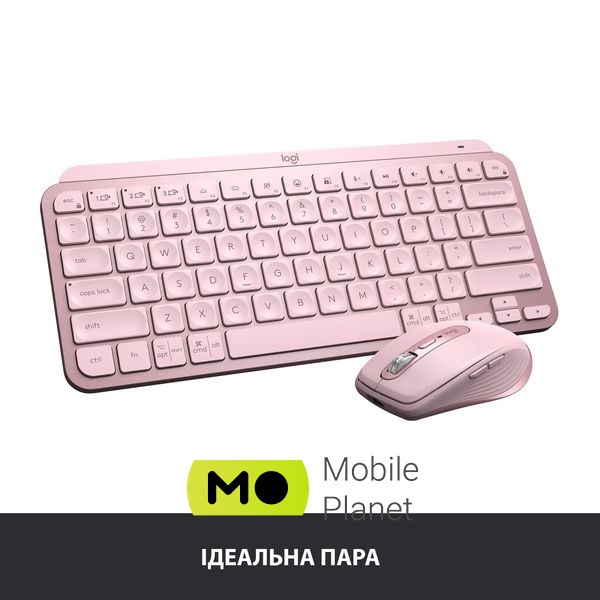 Logitech MX Keys Mini Wireless Illuminated UA Rose (920-010500) (UA) Тип: мультимедійна; Призначення: